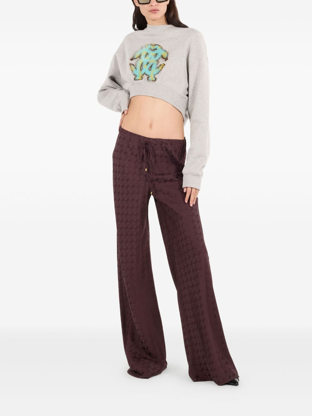 monogram-pattern drawstring trousers - 2