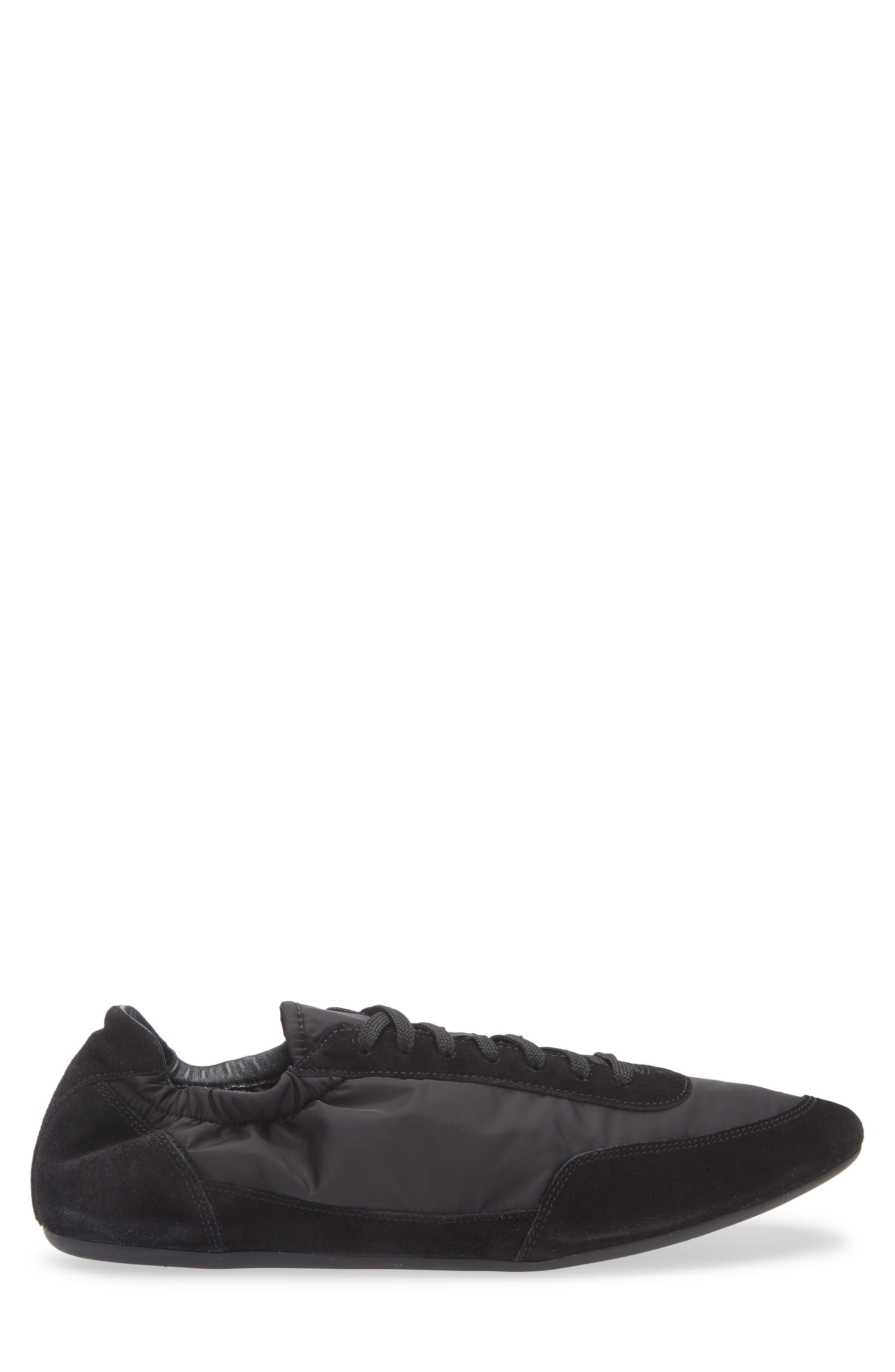 Prada Collapse Mixed Media Low Top Sneaker in Nero at Nordstrom - 3
