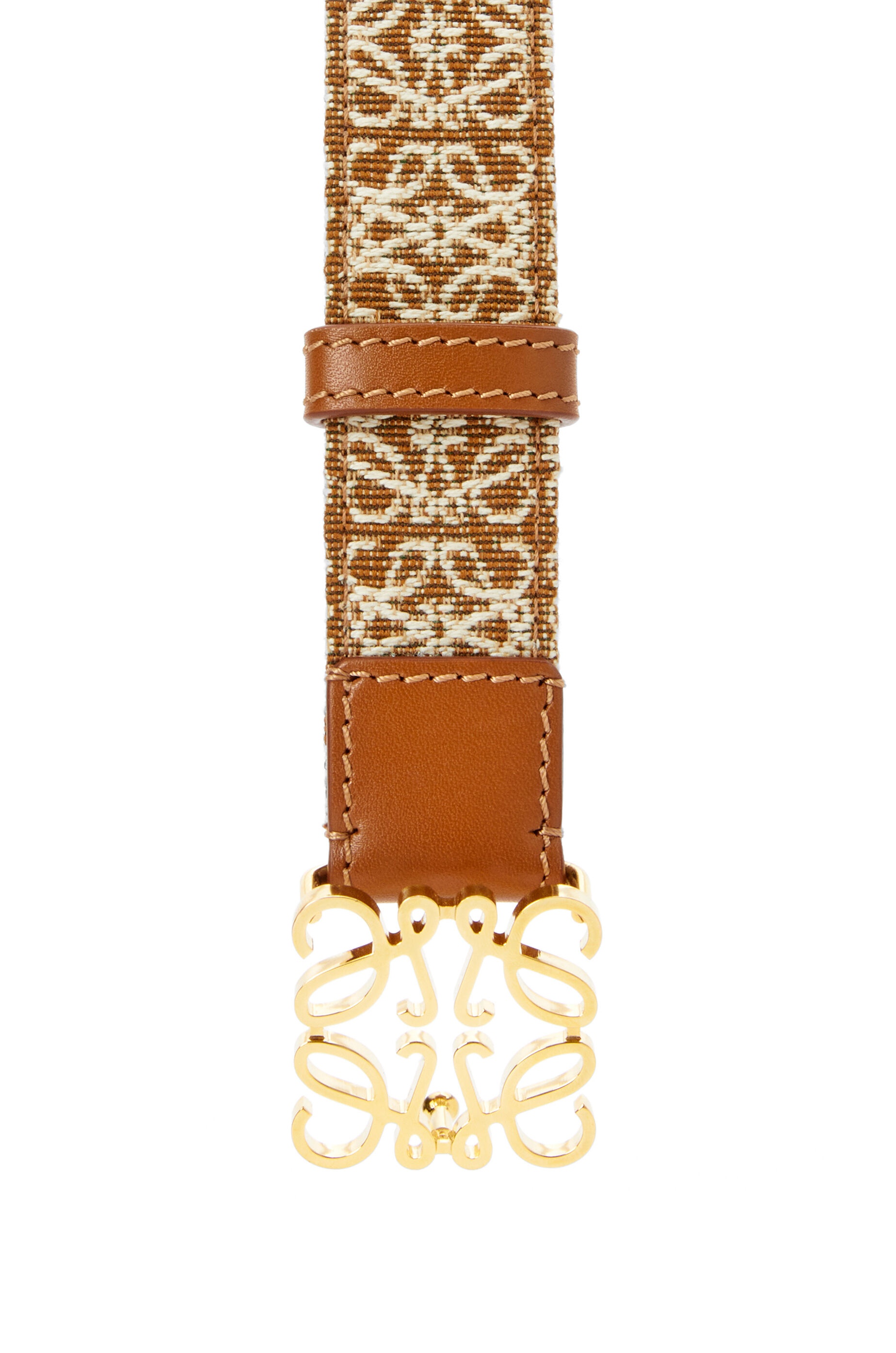 Anagram belt in jacquard and calfskin - 2