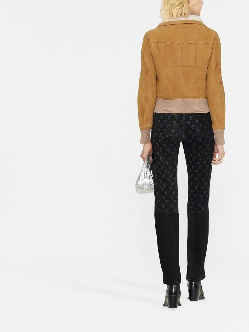 ribbed-detail zipped-up bomber jacket 4