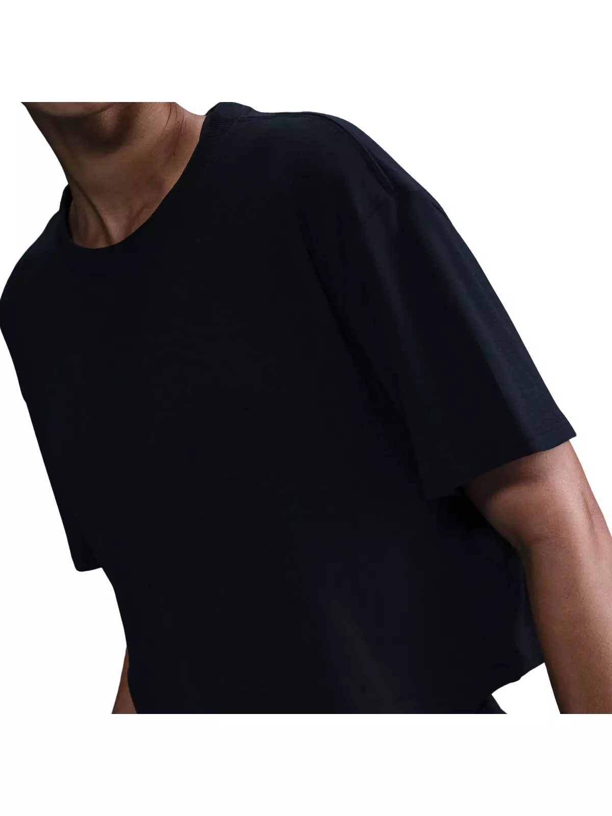 Women's One Relaxed Dri-FIT Cropped Short-Sleeve Top-Black - 3