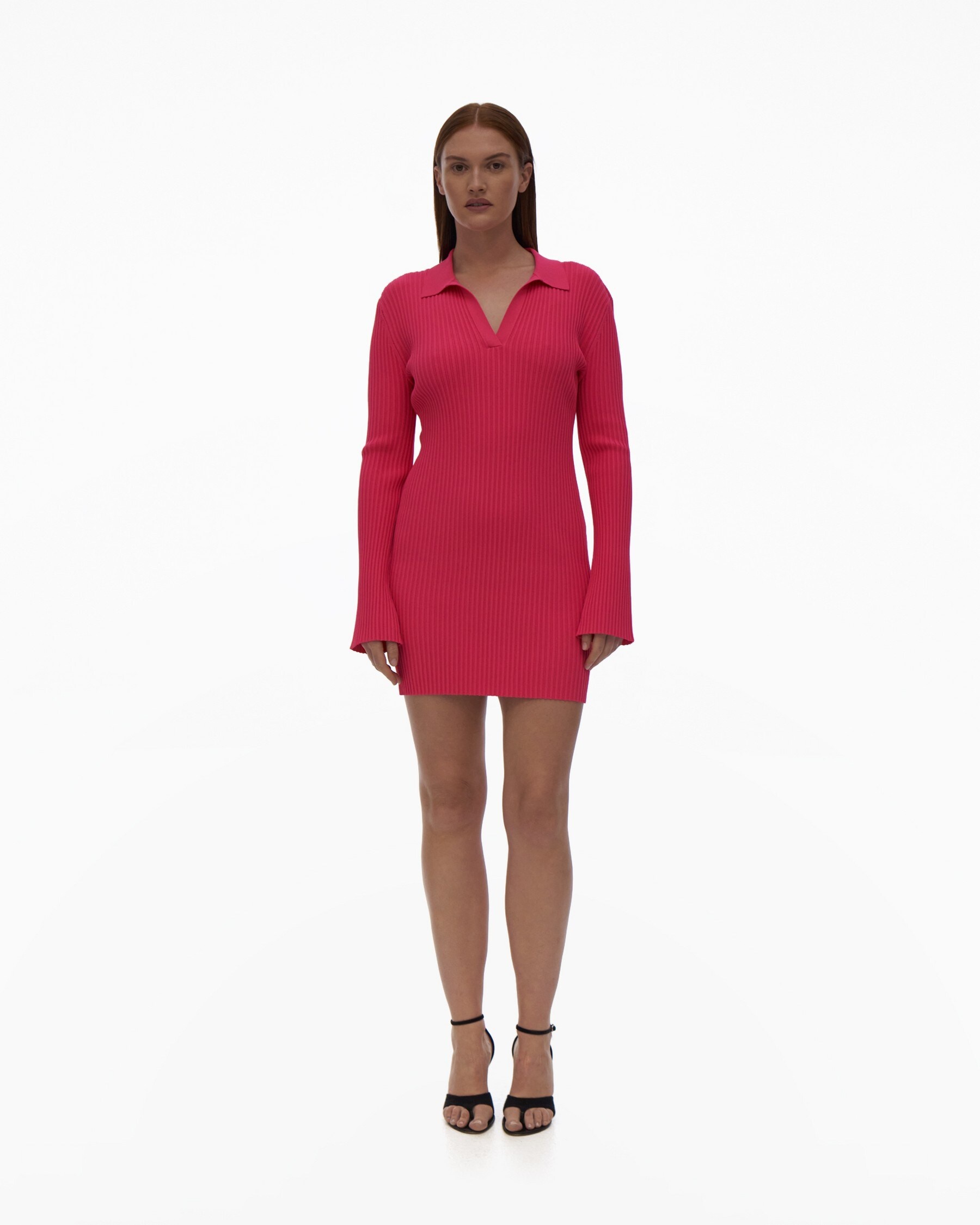 RIBBED POLO DRESS - 2