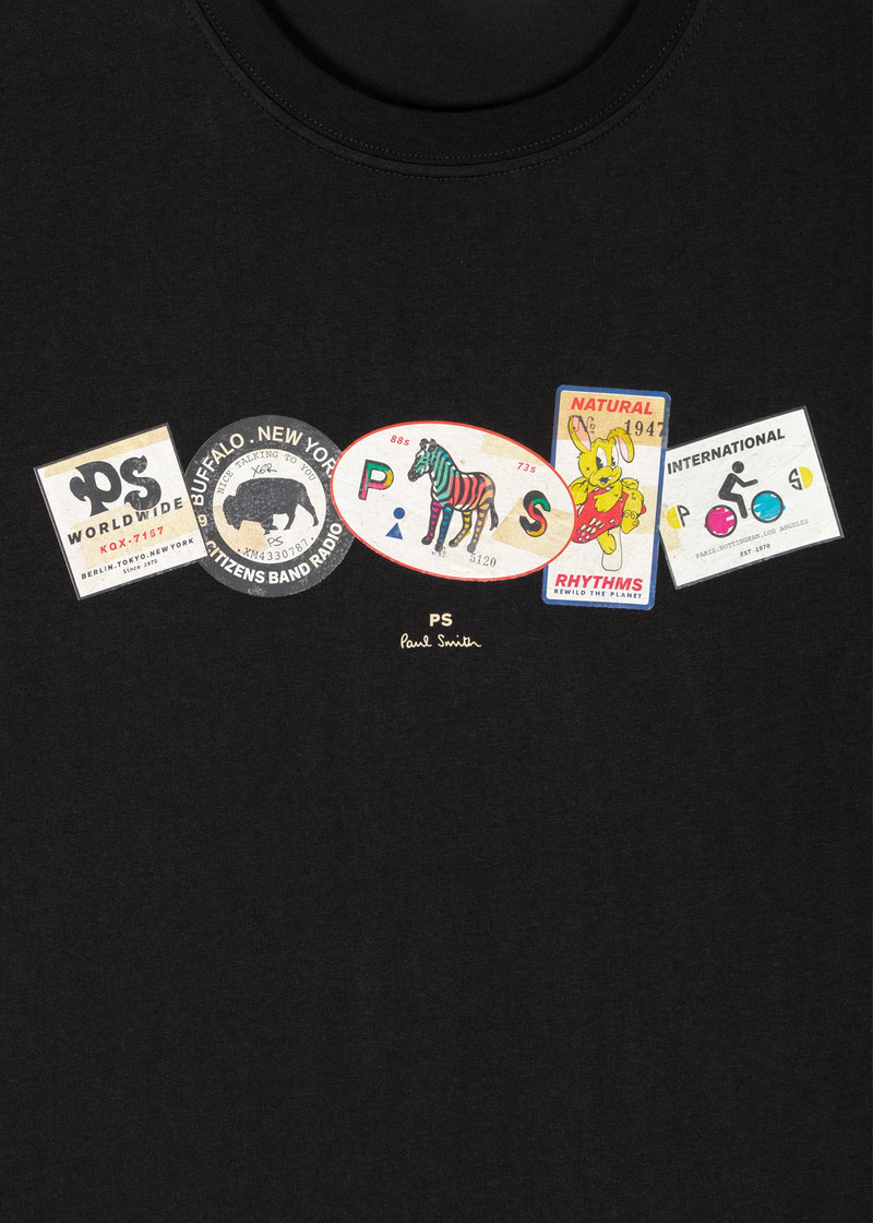 Paul Smith Black 'PS' Badges Row T-Shirt outlook