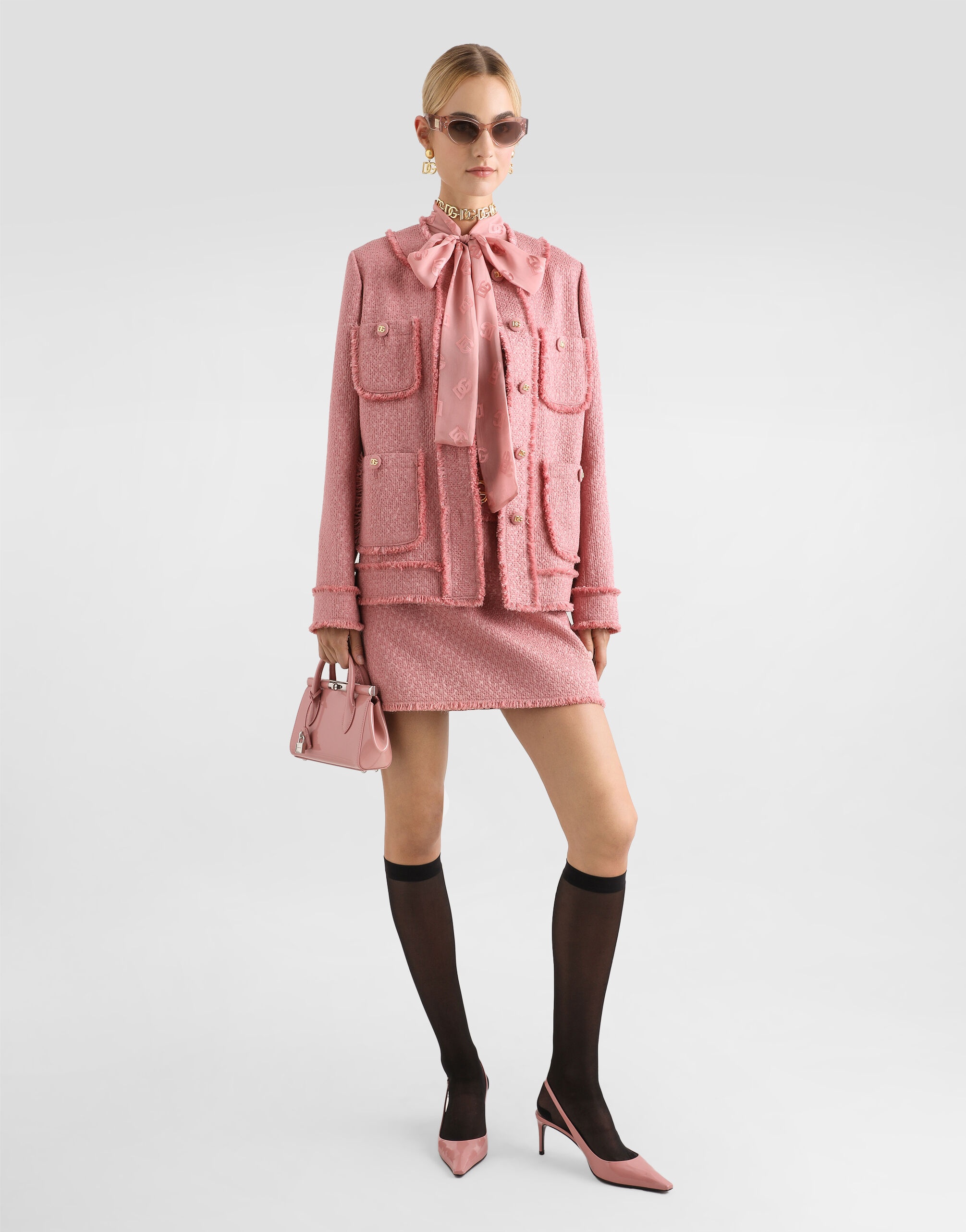 Single-breasted raschel tweed jacket - 2