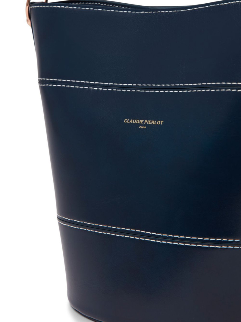 logo-detail leather bucket bag 5