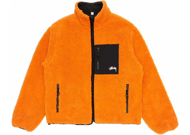 Stüssy Stussy 8 Ball Sherpa Reversible Jacket Orange outlook