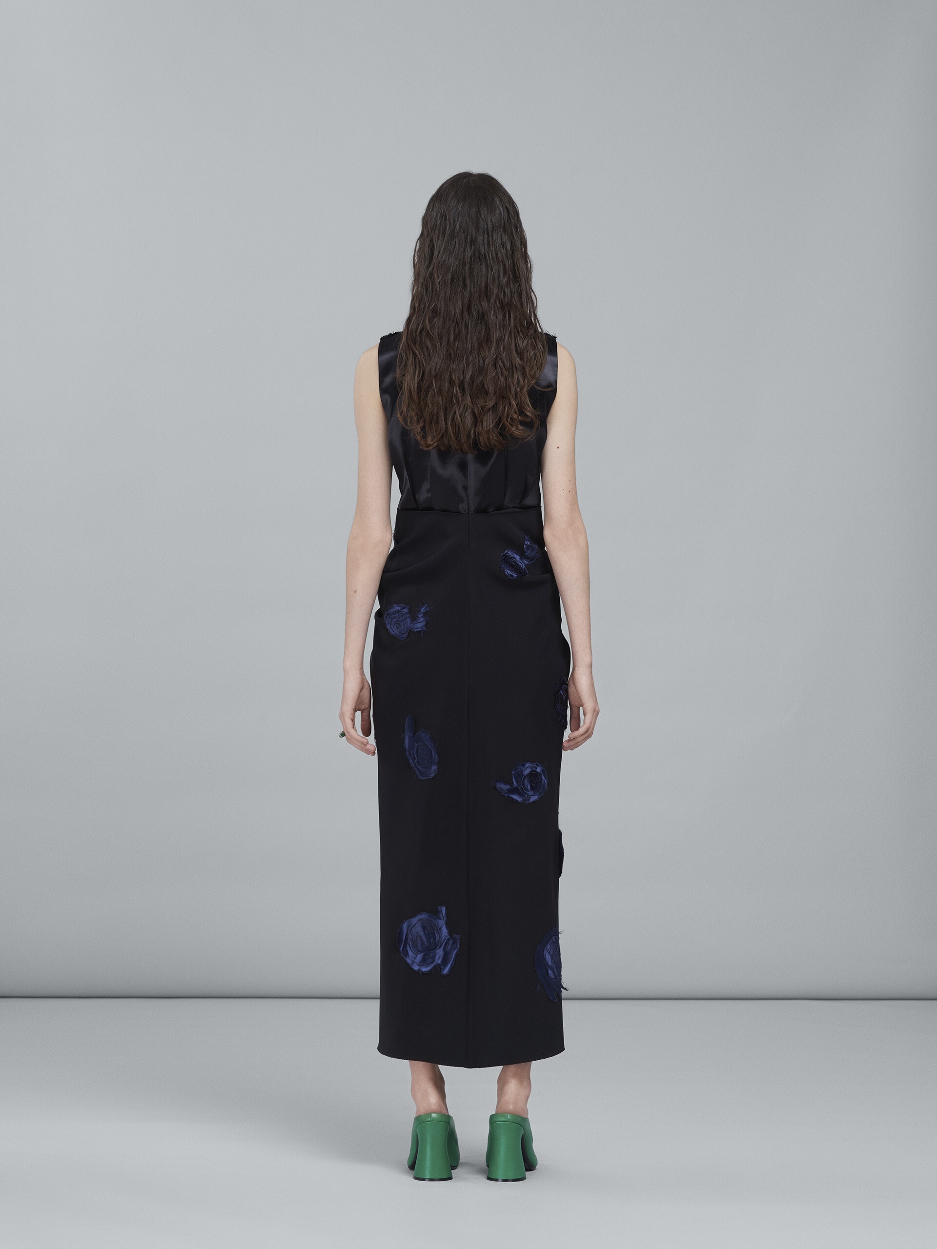 EMBROIDERED STRETCH CADY DRESS - 3