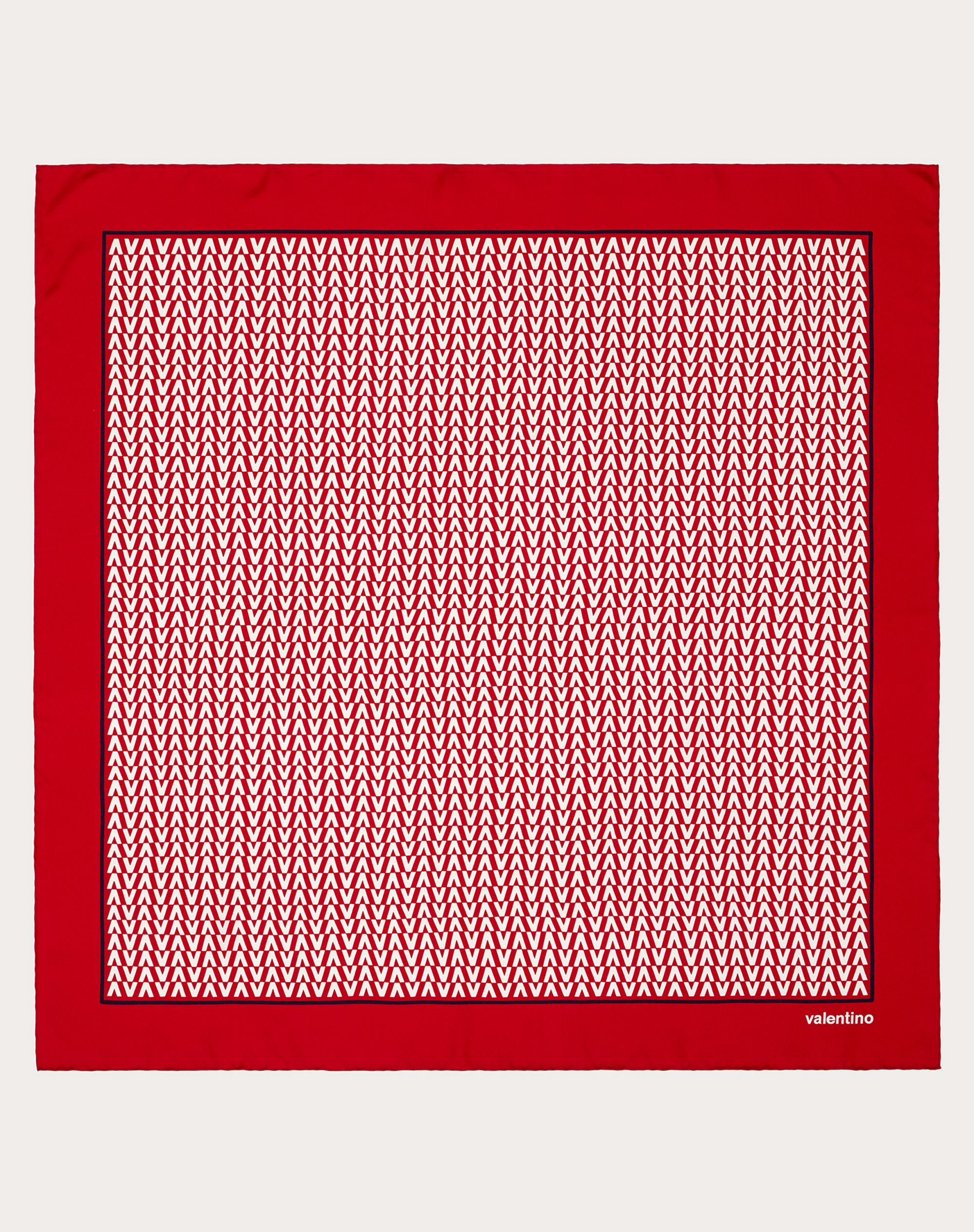 Optical Valentino print silk foulard 90x90 cm - 1