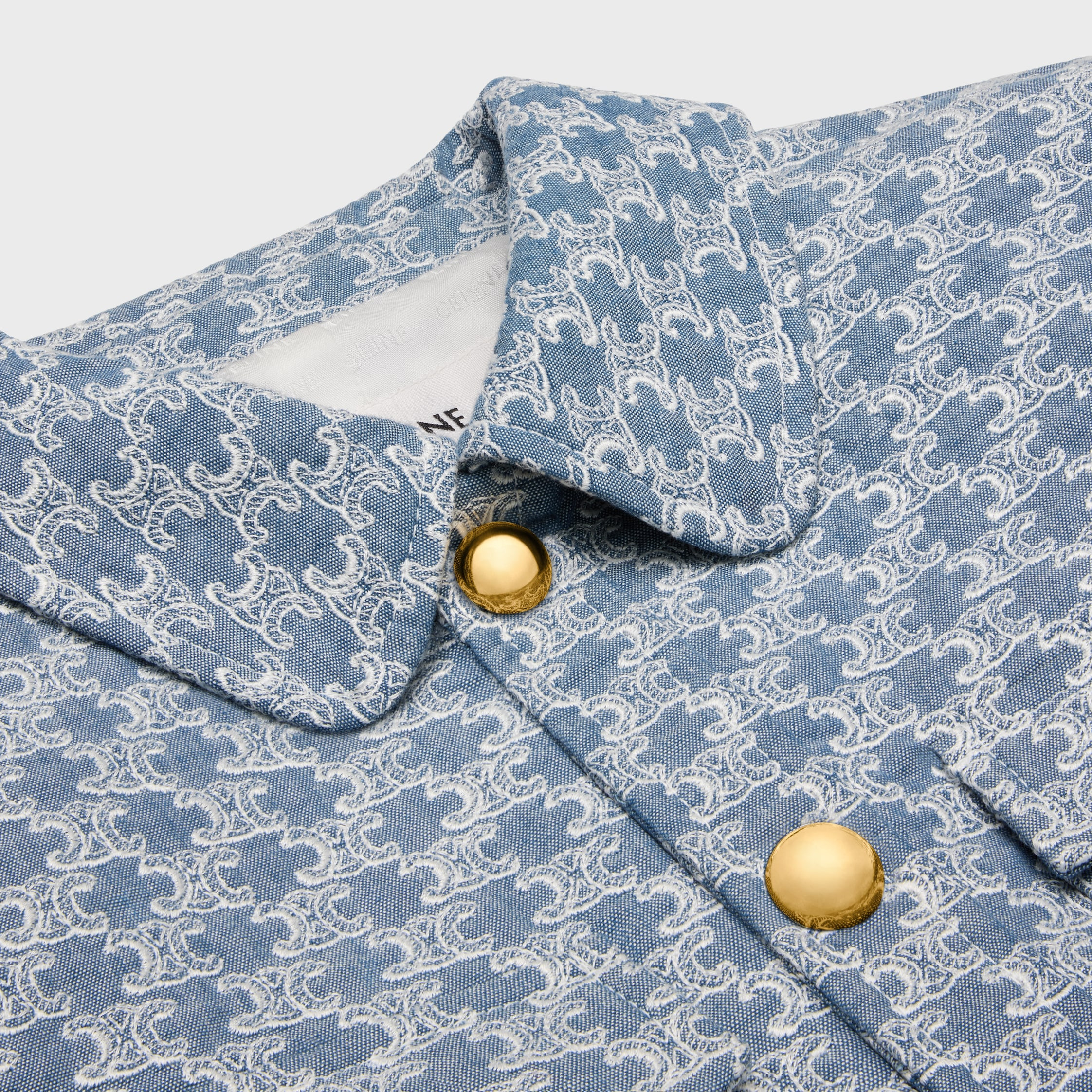trucker jacket in monogram chambray cotton - 3