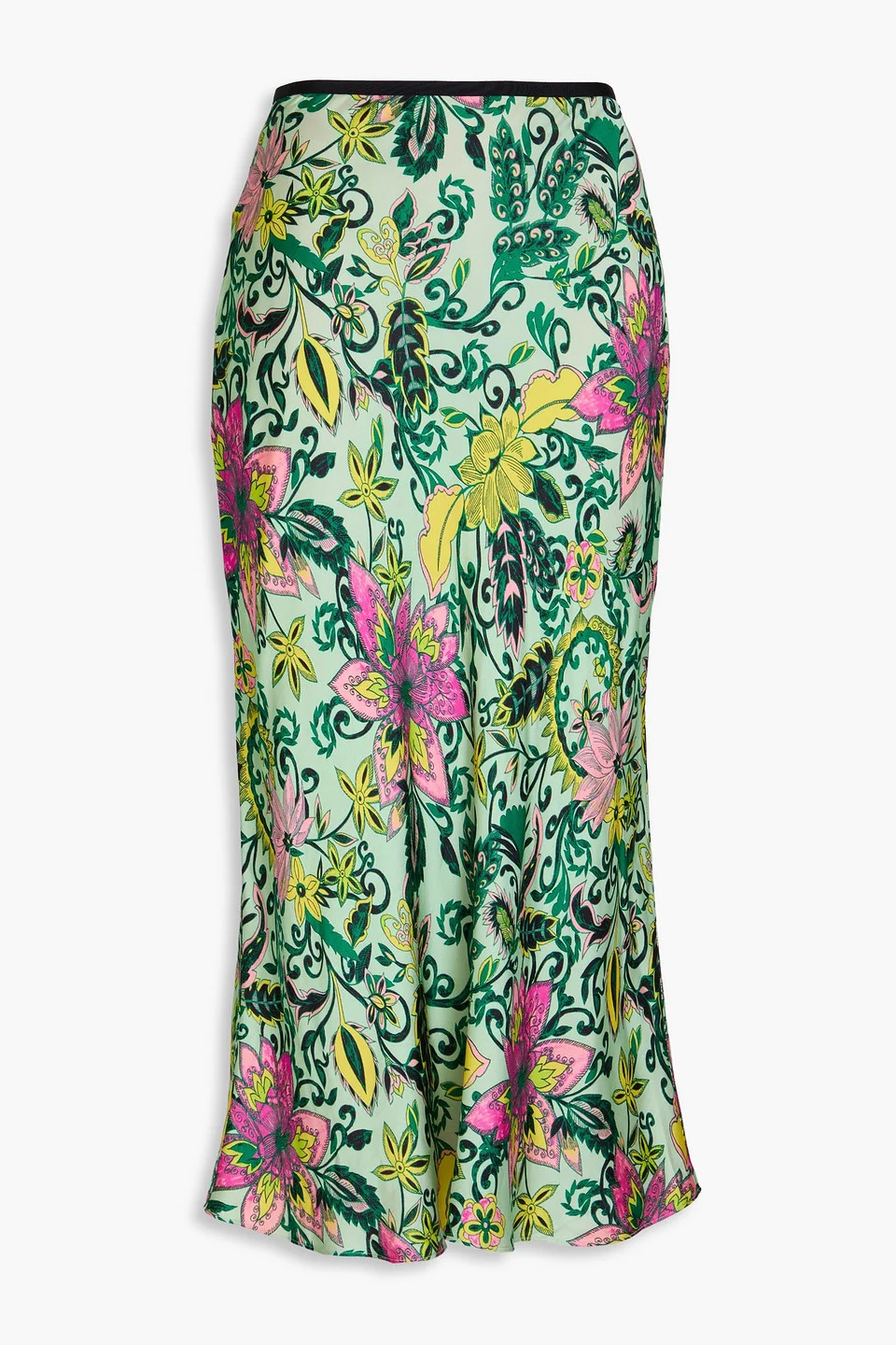 Dina reversible floral-print satin midi skirt - 1