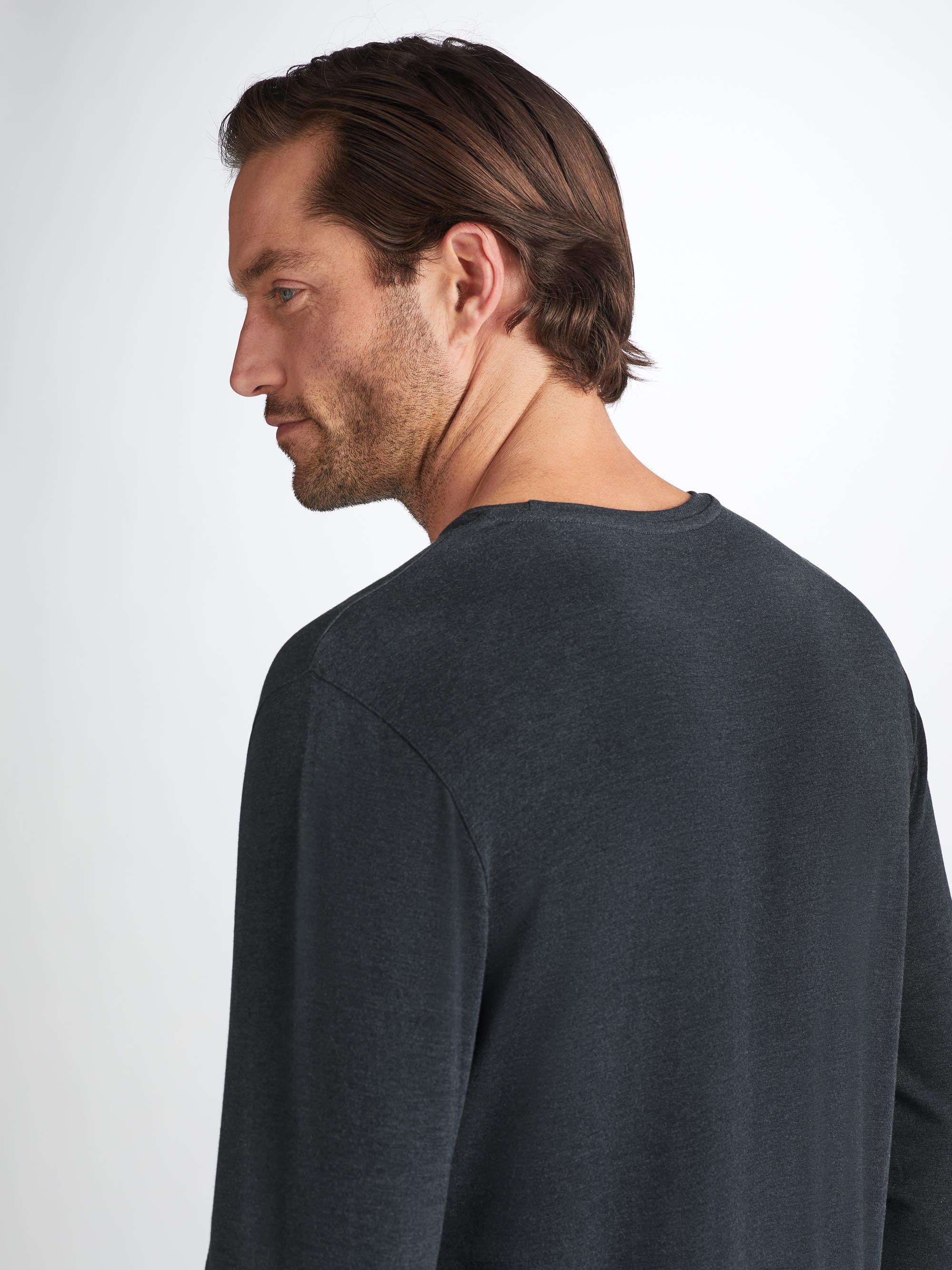 Men's Long Sleeve T-Shirt Marlowe Micro Modal Stretch Anthracite - 5