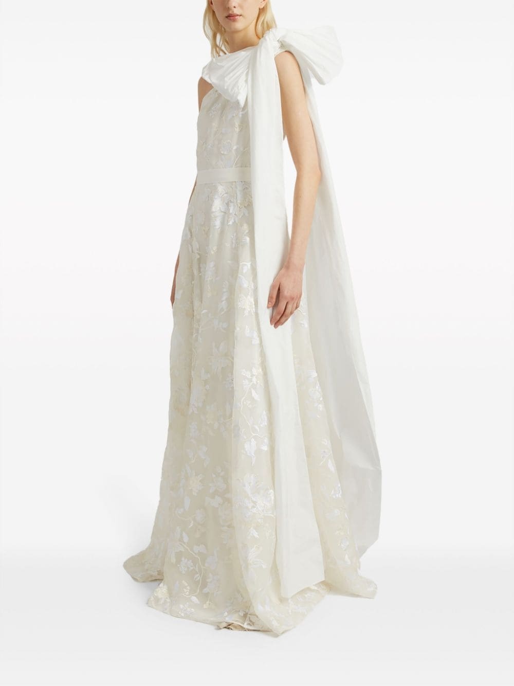 Hanne one-shoulder embroidered gown - 4
