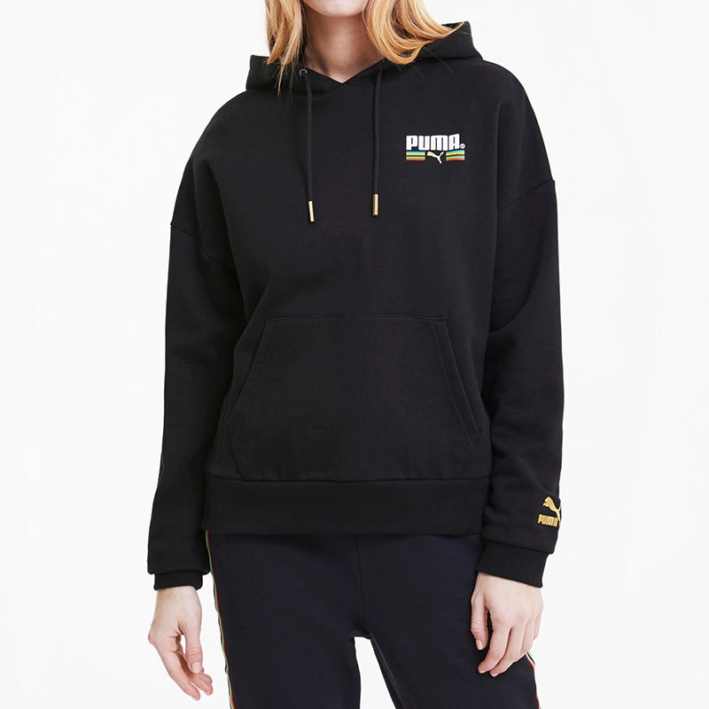 (WMNS) PUMA Tailored For Sport Hoodie 'Black White' 599056-51 - 3