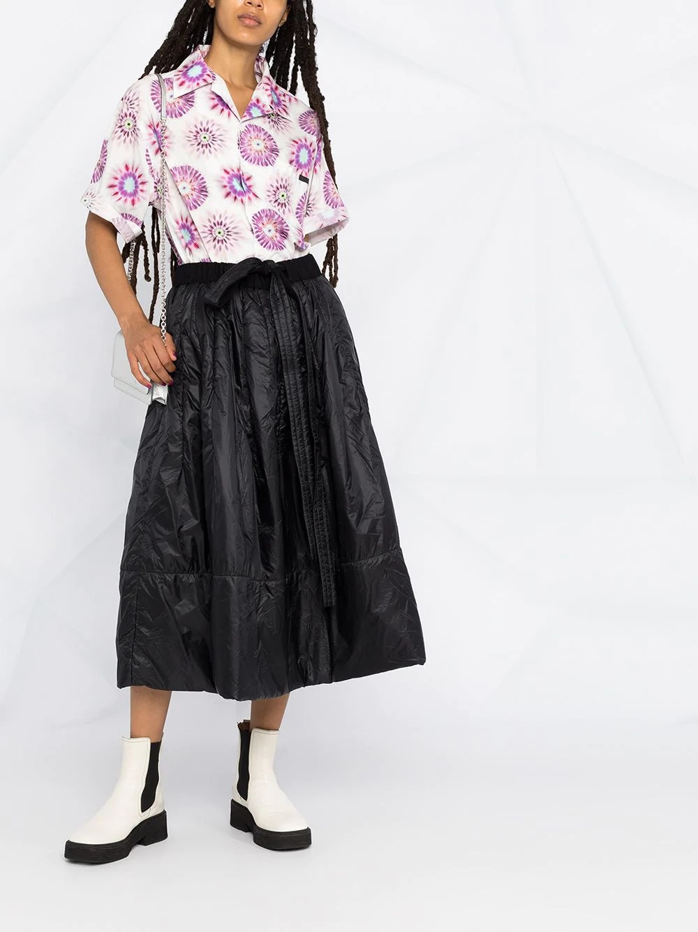 tie-waist A-line skirt - 2