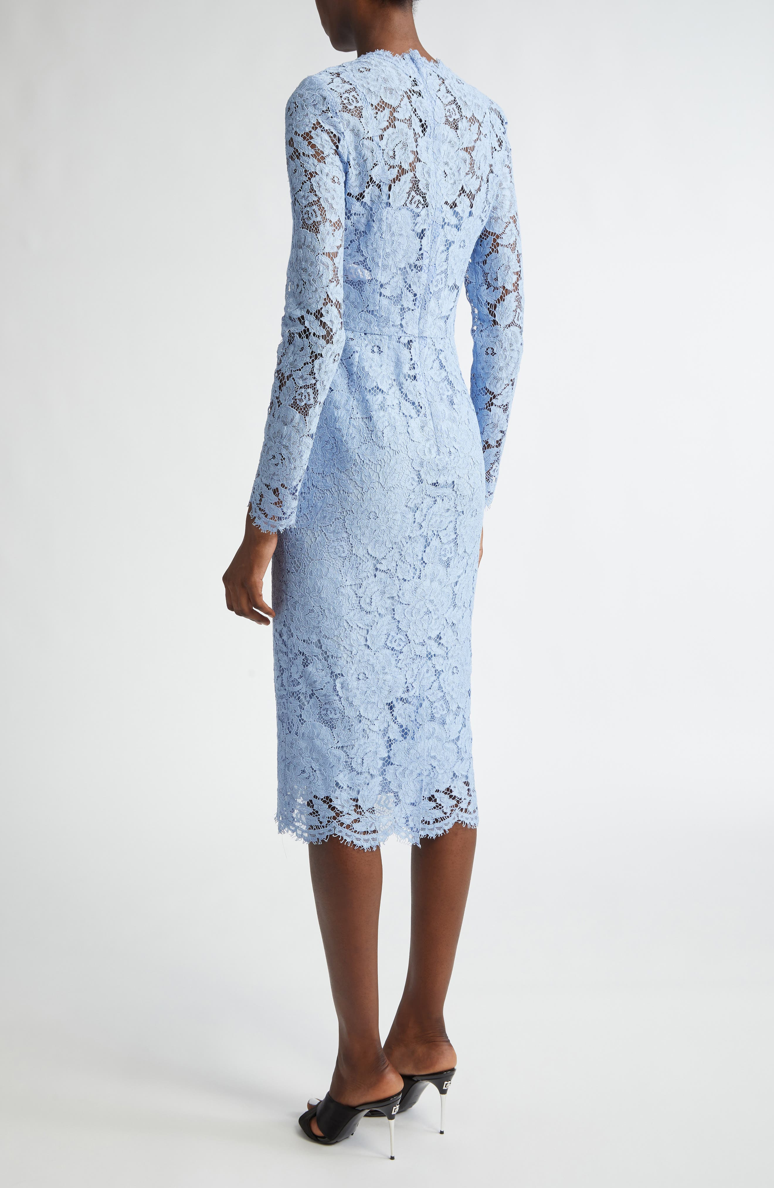 Dolce&Gabbana Long Sleeve Cordonetto Lace Sheath Dress in F3981 Glicine Viola Chiari at Nordstrom - 2