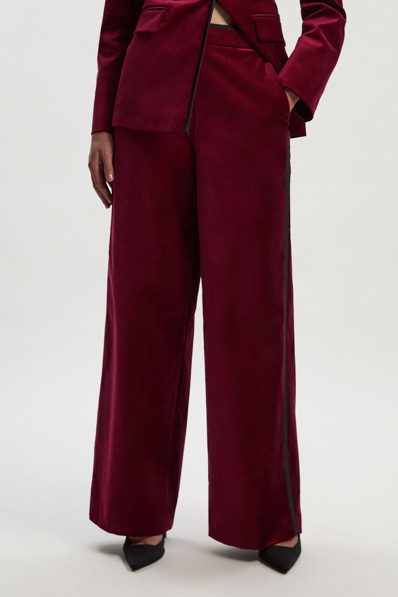 Velvet Groisgrain Tailored Wide Leg Trouser 3