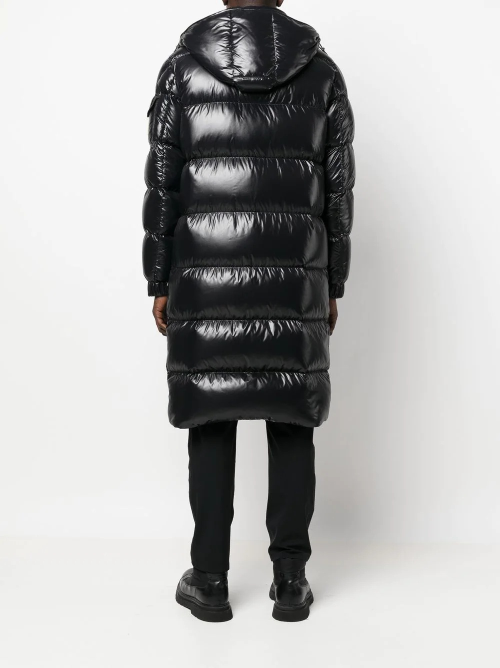 high-shine feather-down padded coat - 4