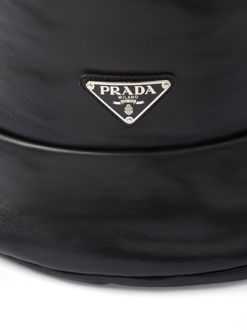 enamelled-logo nappa leather bucket hat - 3