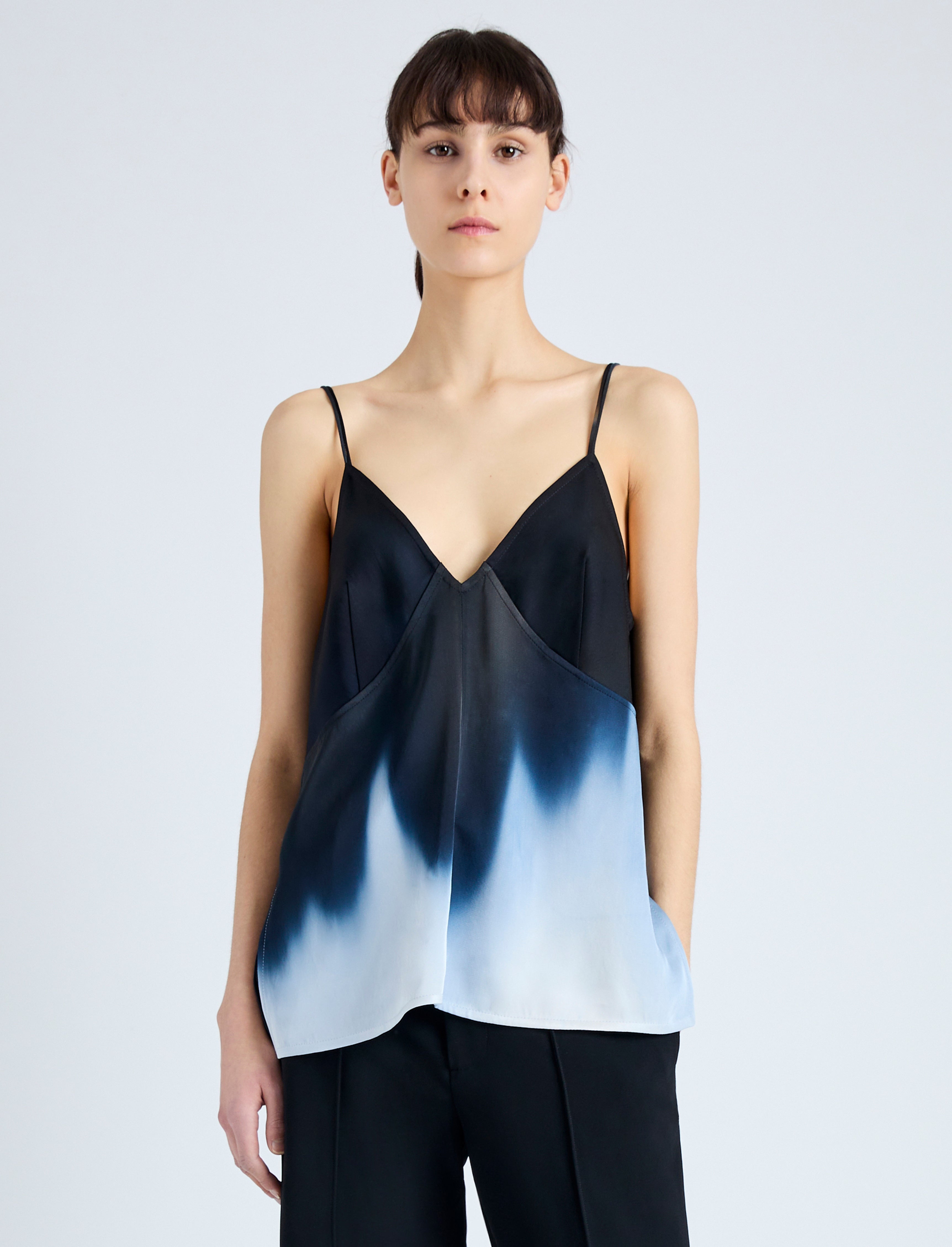 Sabine Top in Printed Viscose Gabardine - 2