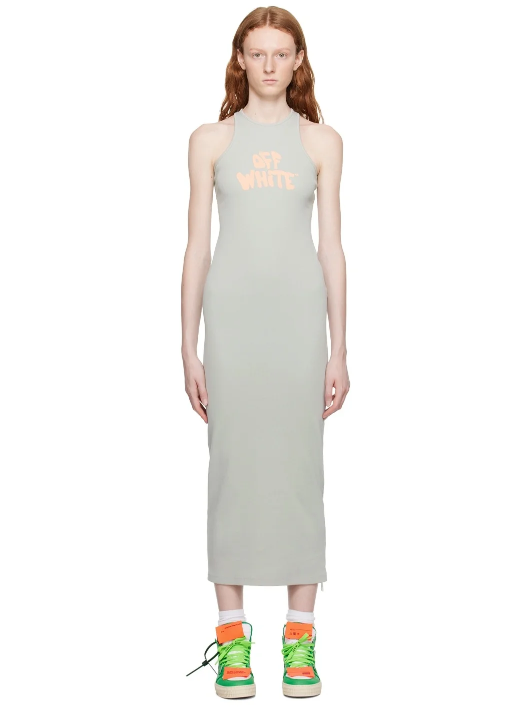 Gray Stamp Midi Dress - 1