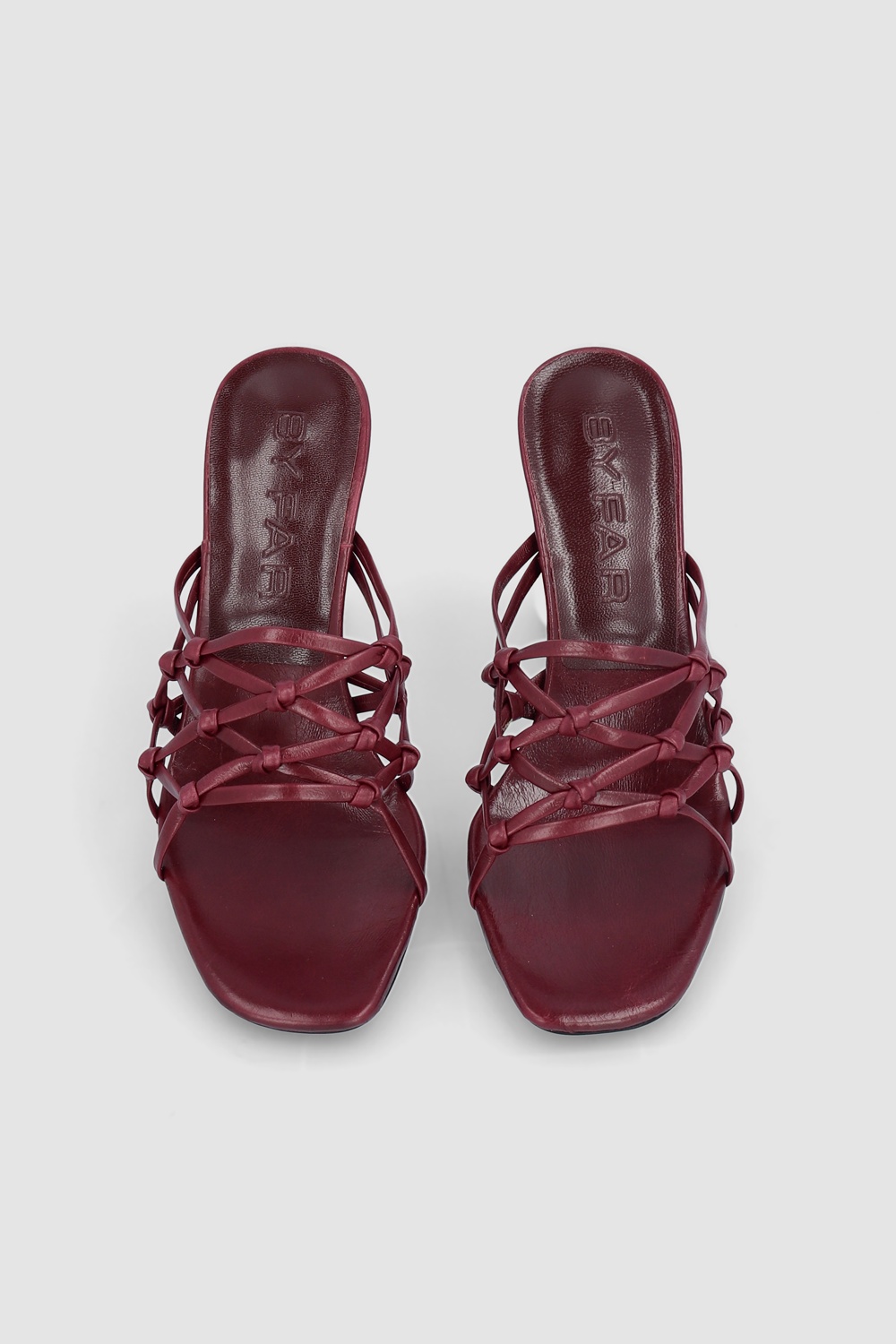 Malaya Sour Cherry Creased Calf Leather Mule - 3