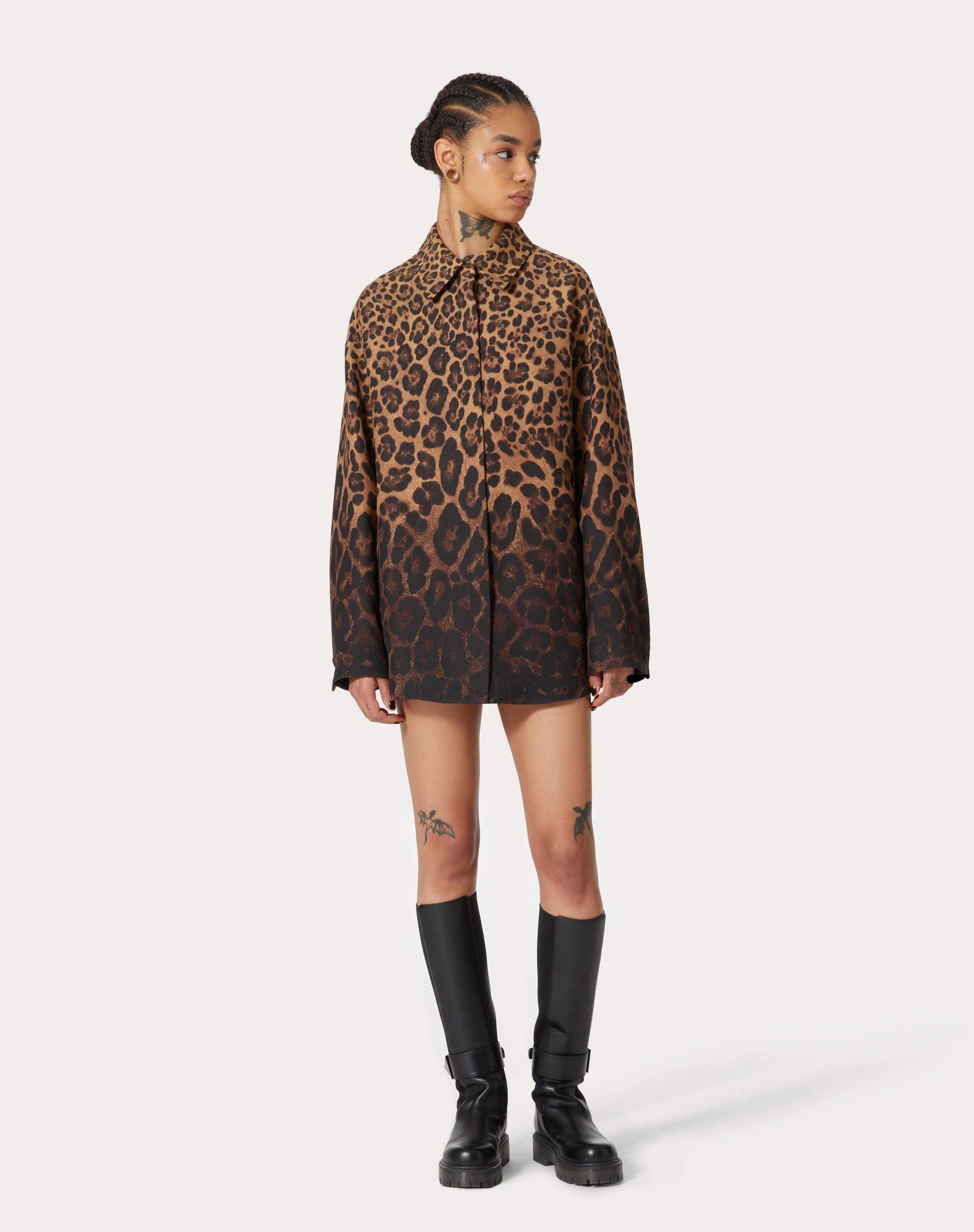 CREPE COUTURE ANIMALIER DEGRADÉ OVERSHIRT - 3