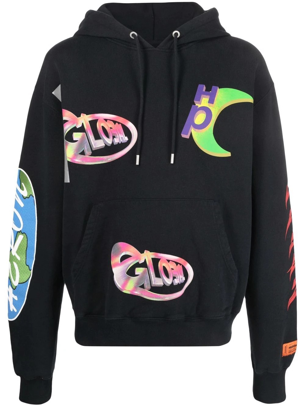 global print hoodie - 1