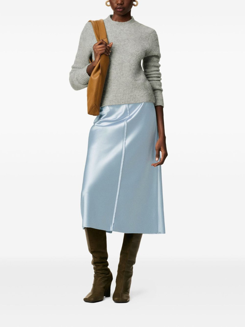 AMI Paris raw-edge midi skirt outlook
