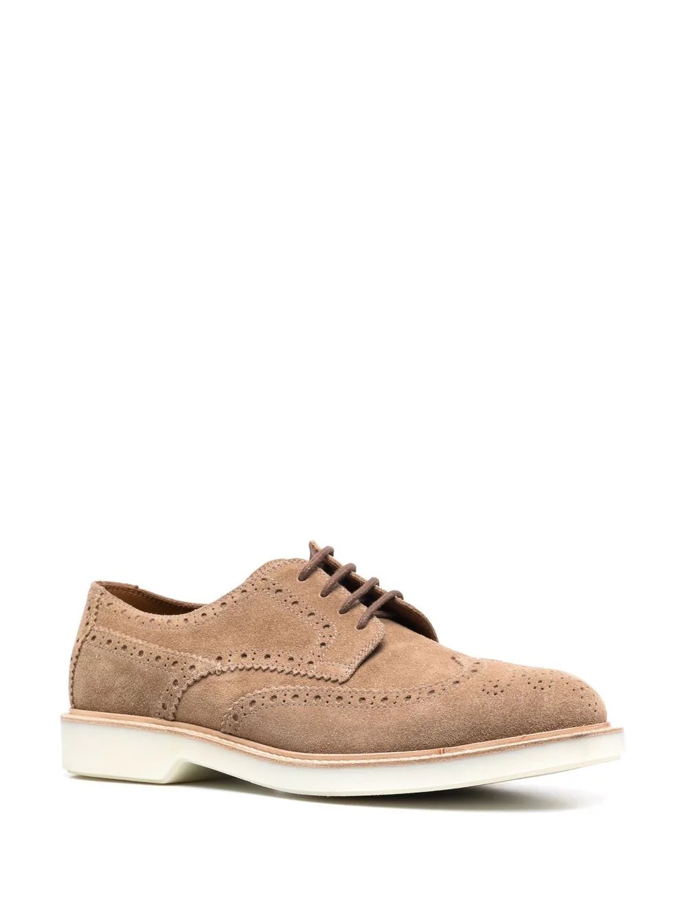 brogue lace-up leather shoes - 2