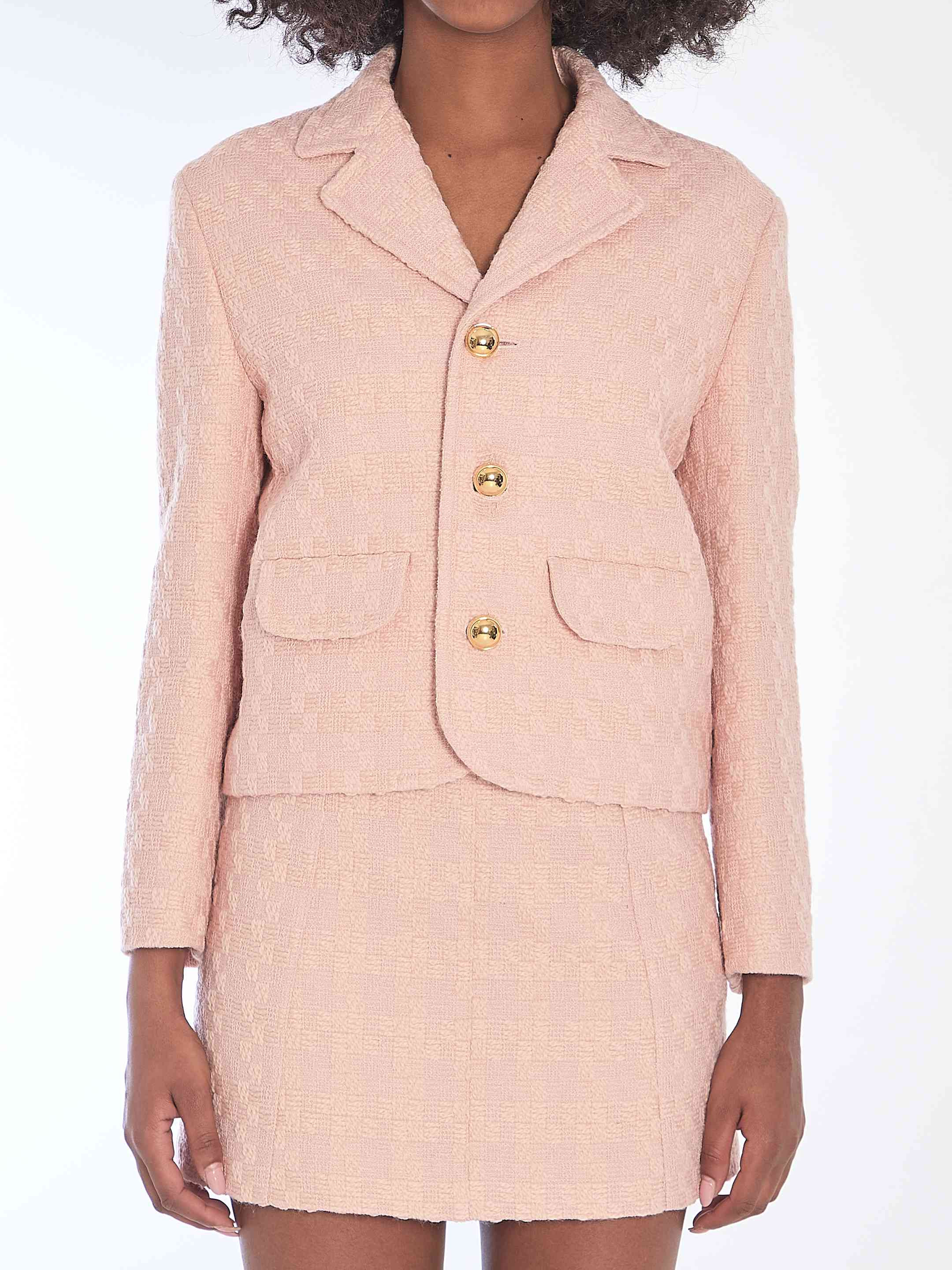 Celine Women Wool Blend Cropped Jacket - 1