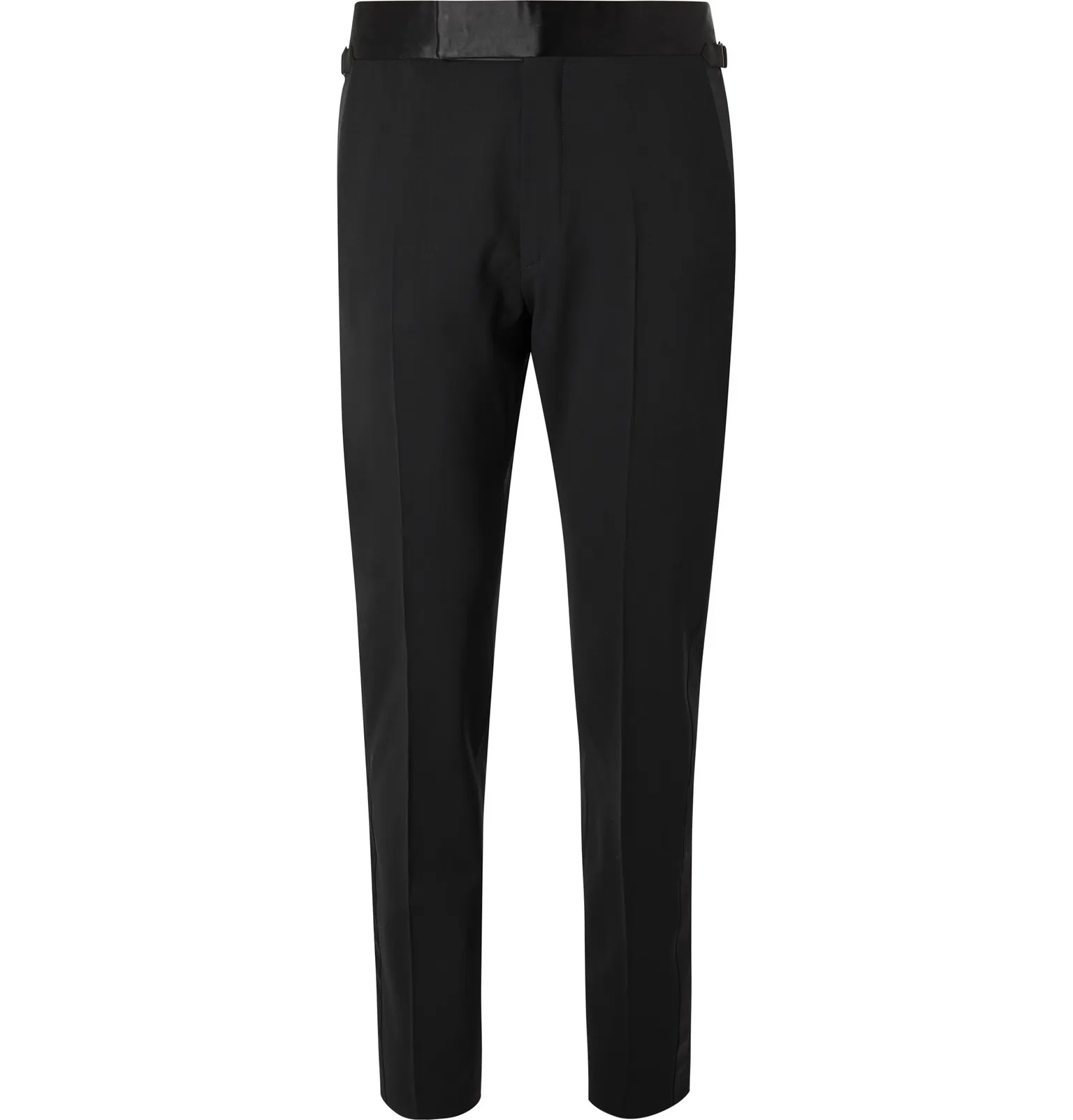 Slim-Fit Satin-Trimmed Stretch-Wool Tuxedo Trousers - 1