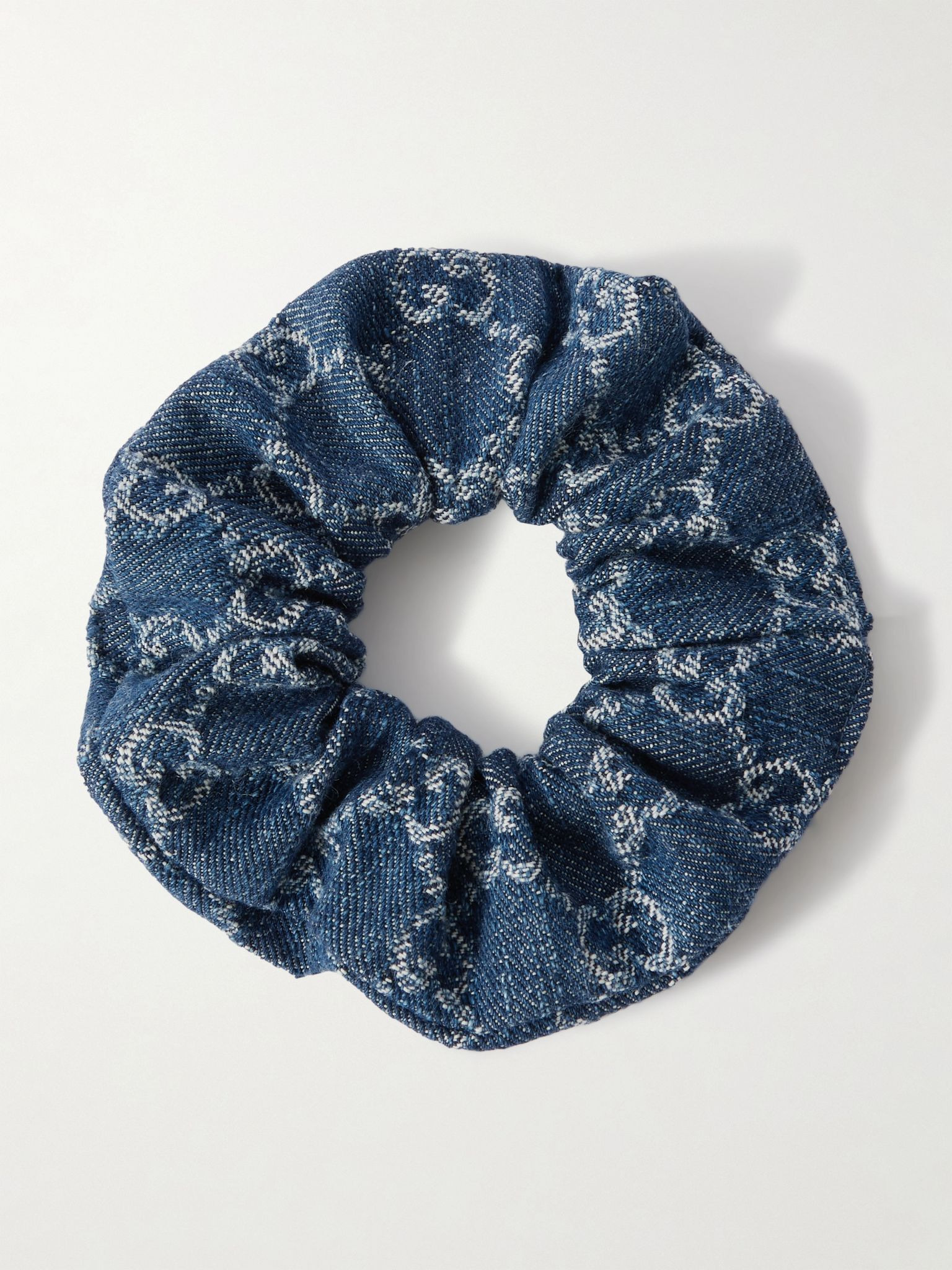 Denim-jacquard hair tie Light denim - 1