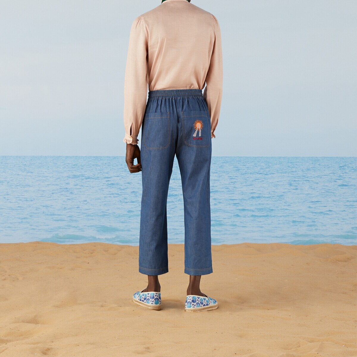 Denim pant with embroidery - 7