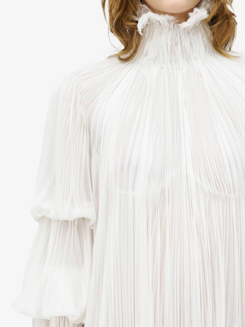 Pleated Chiffon Dress - 5