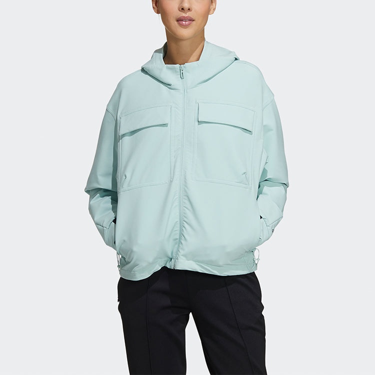 (WMNS) adidas Style Shell Jkt Casual Sports Hooded Jacket Light Blue GR3737 - 3