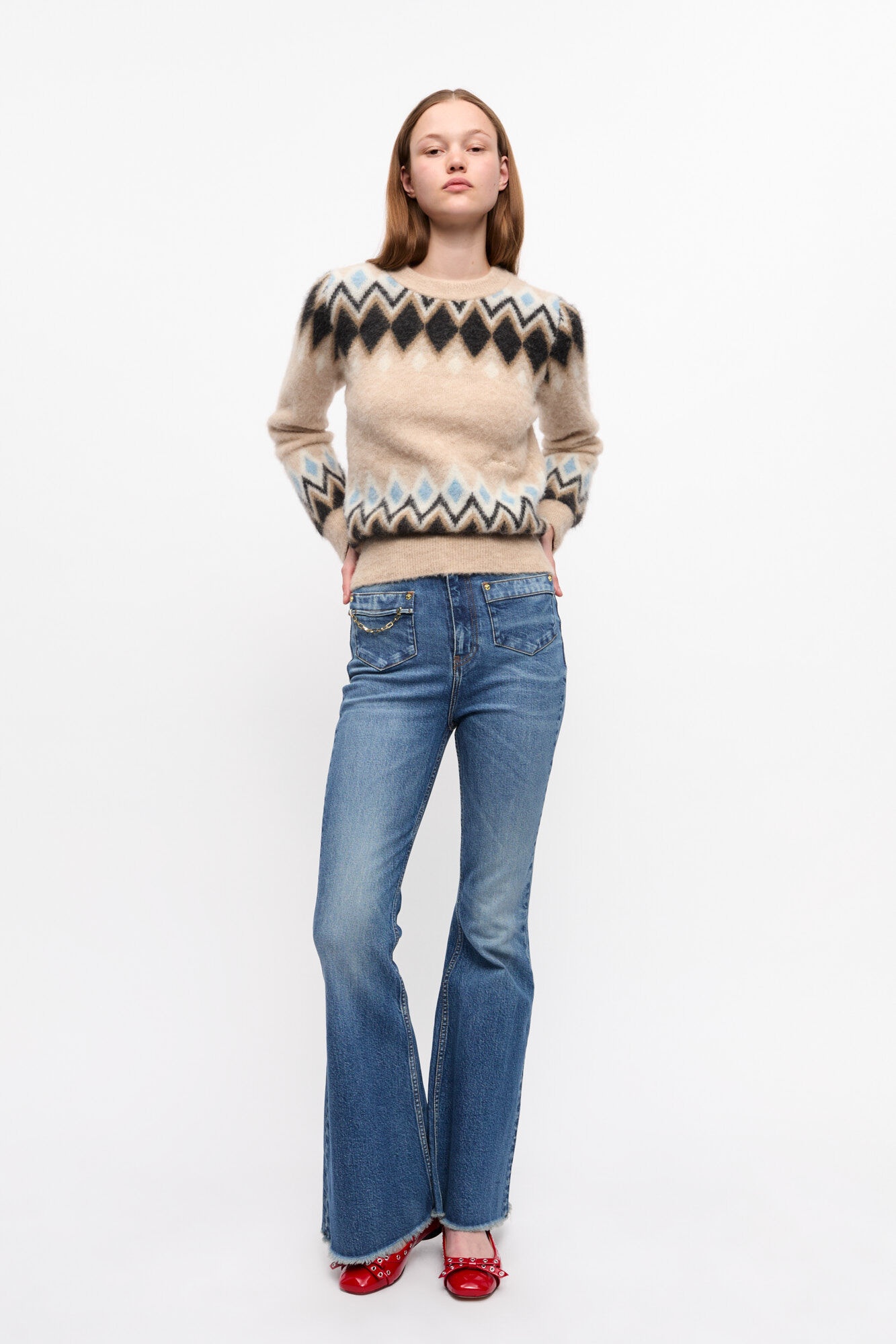 MULTICOLOR FINE BRUSHED ALPACA SWEATER - 4