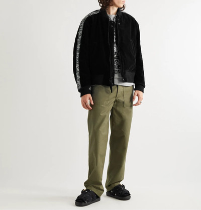 Engineered Garments Oversized Webbing-Trimmed Velvet Bomber Jacket outlook