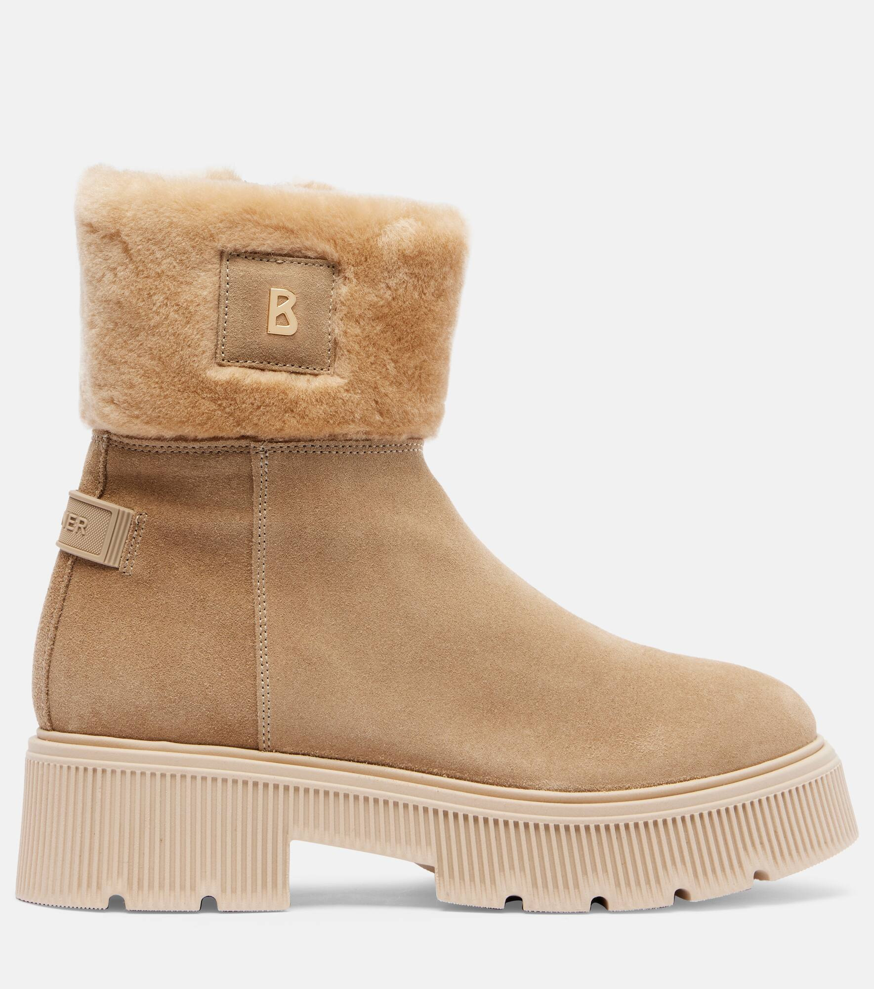 Turin shearling-trimmed suede ankle boots - 4