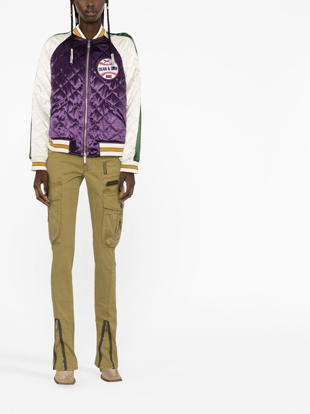 diamond-quilted bomber jacket - 2