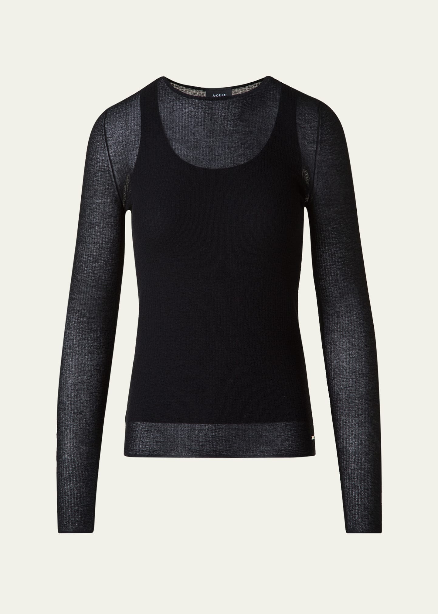 Structured Double Layer Cotton-Blend Sweater - 1