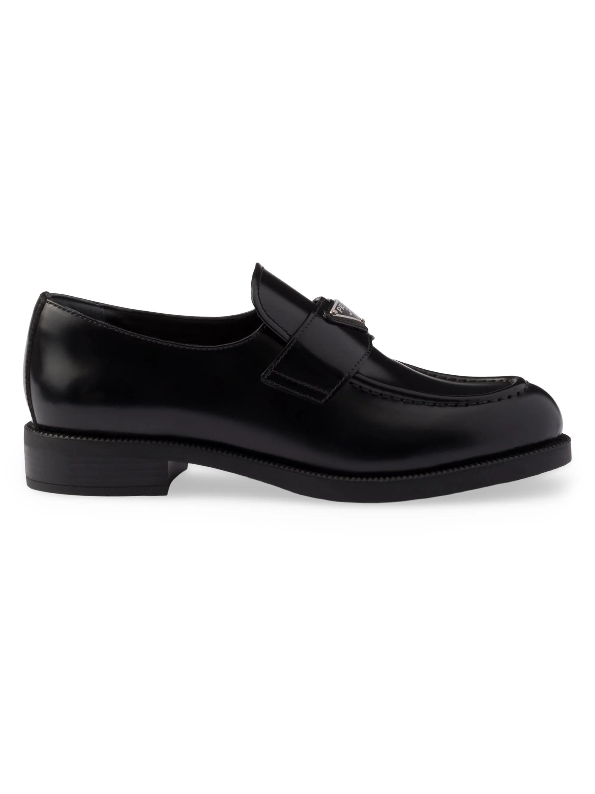 Women's Brushed Leather Loafers - Black - 1