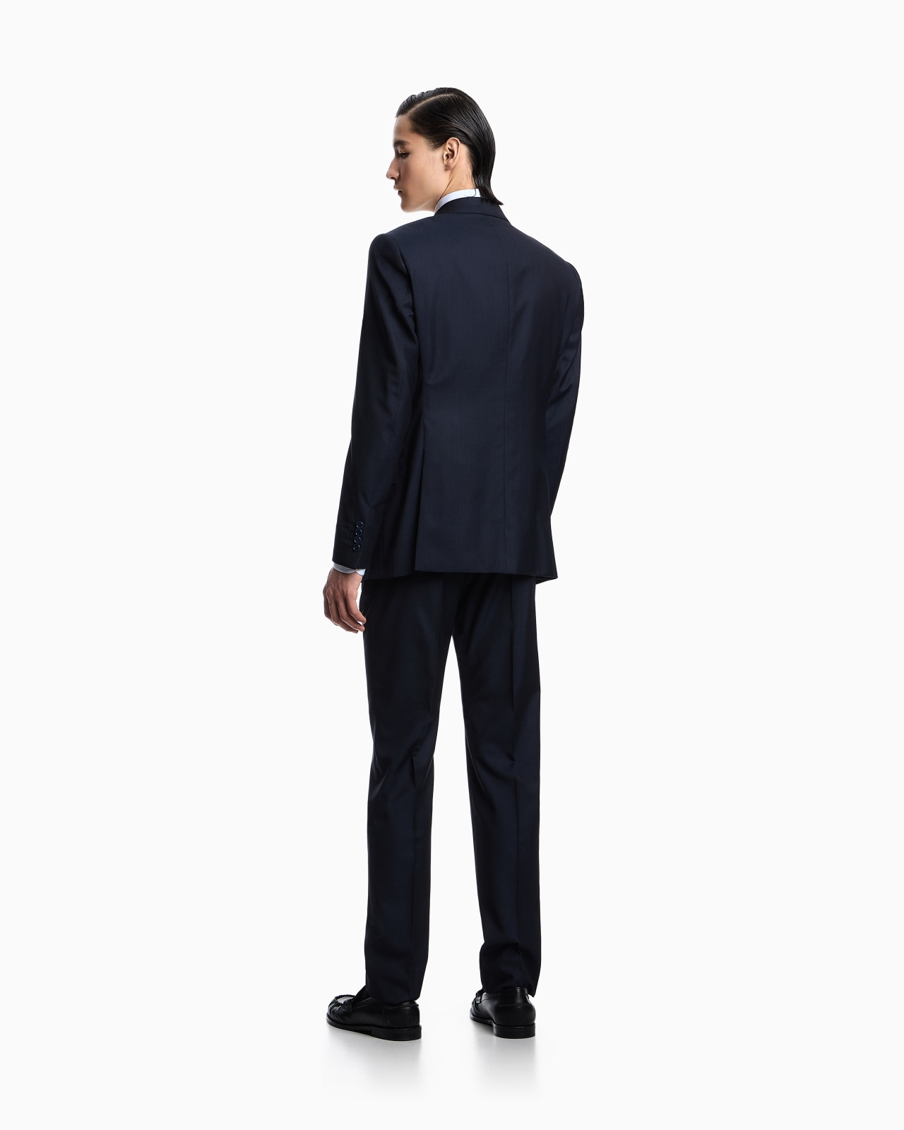 SINGLE-BREASTED SUIT IN MICRO-DESIGN HIGH-TWIST VIRGIN WOOL - 3
