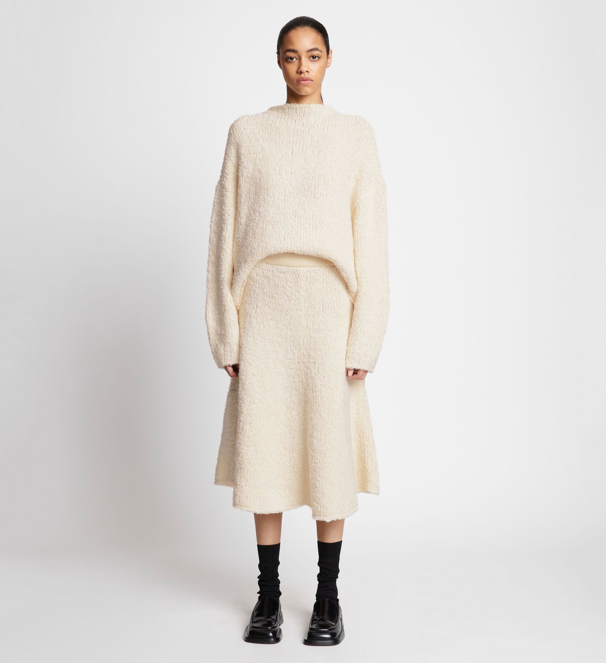 Frayed Cotton Knit Skirt - 2