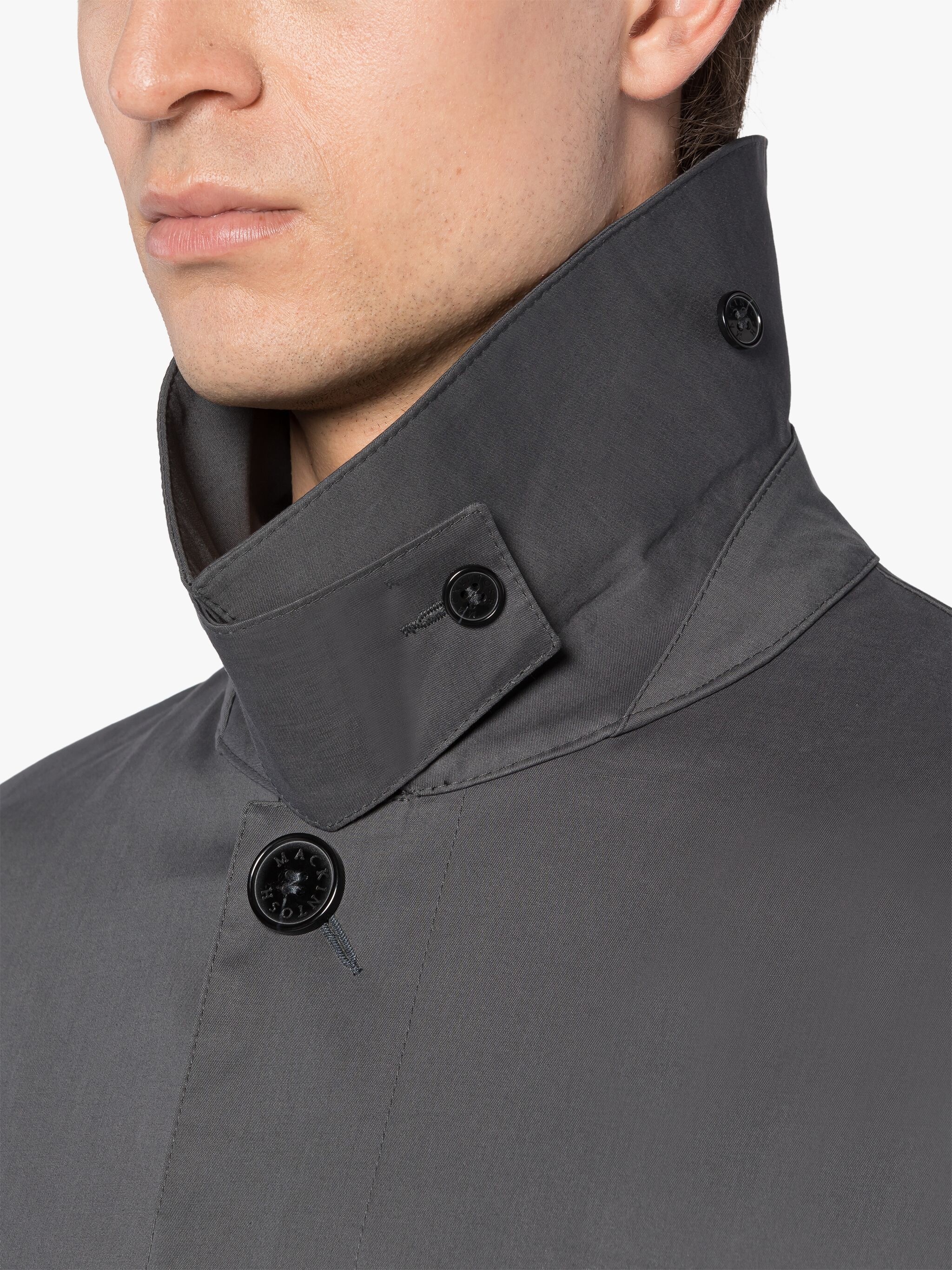 CAMBRIDGE GREY RAINTEC COTTON SHORT COAT - 5