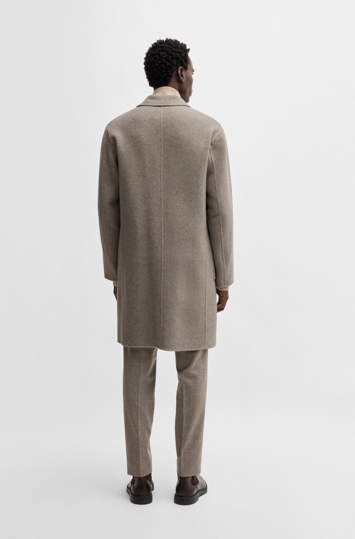 RELAXED-FIT COAT IN A MICRO-PATTERNED WOOL BLEND - 5