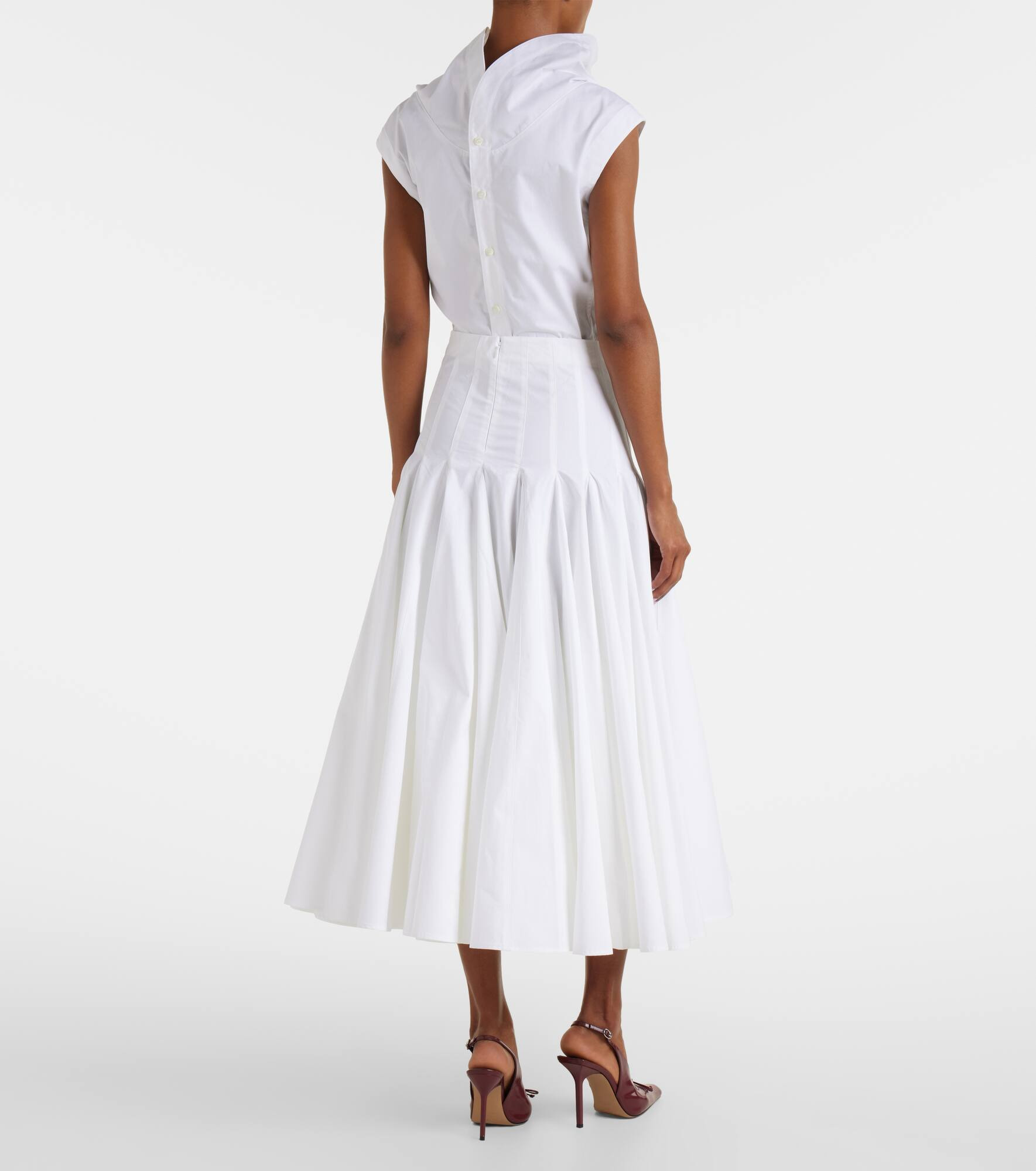 Cotton jersey midi skirt - 3