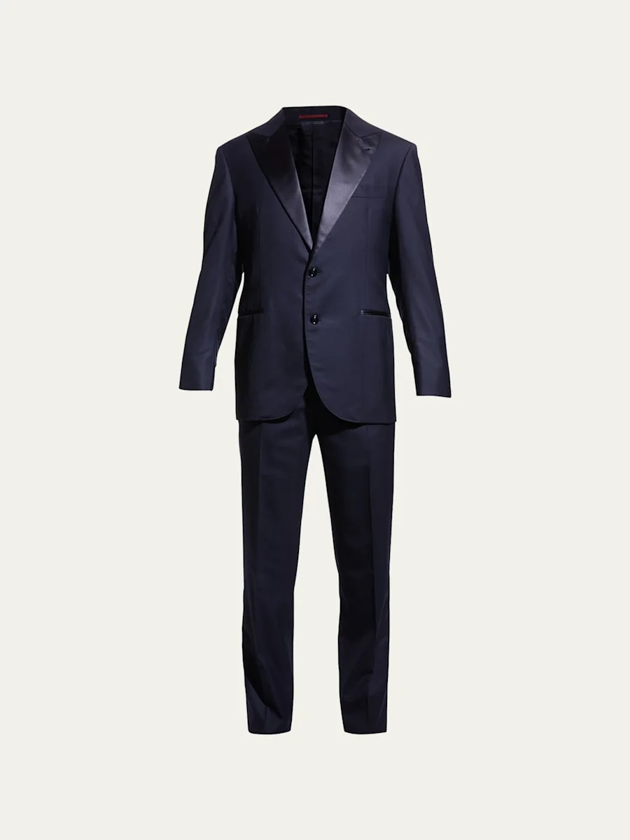 Men's Solid Peak-Lapel Tuxedo - 1