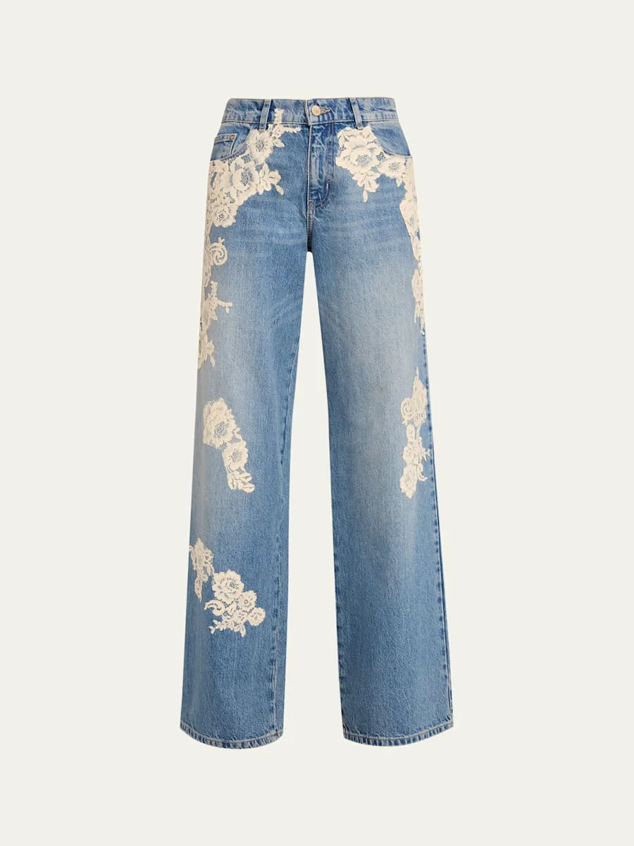 Bambie Lace Applique Jeans - 1
