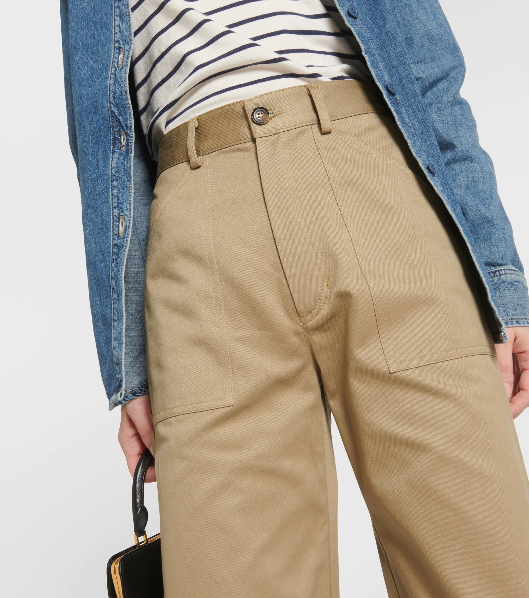 Quentin high-rise cotton flared pants - 4