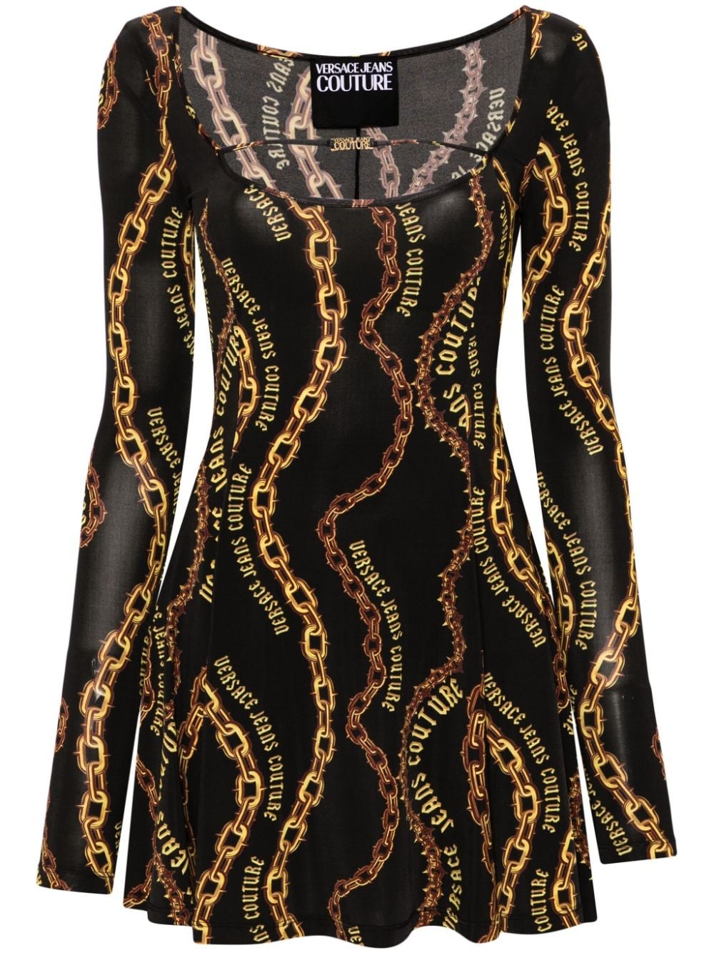 chain-link print mini dress - 1